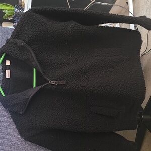 GAP Black Kids Quarter Zip Sherpa Pull Over.